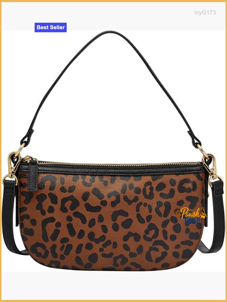 Small Crossbody Bag With Leopard Print, Adjustable Strap, Zipper Pocket